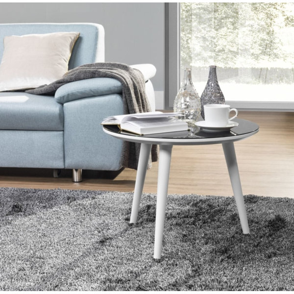 Corrigan Studio® Rollins Glass Top 3 Legs End Table Wayfair